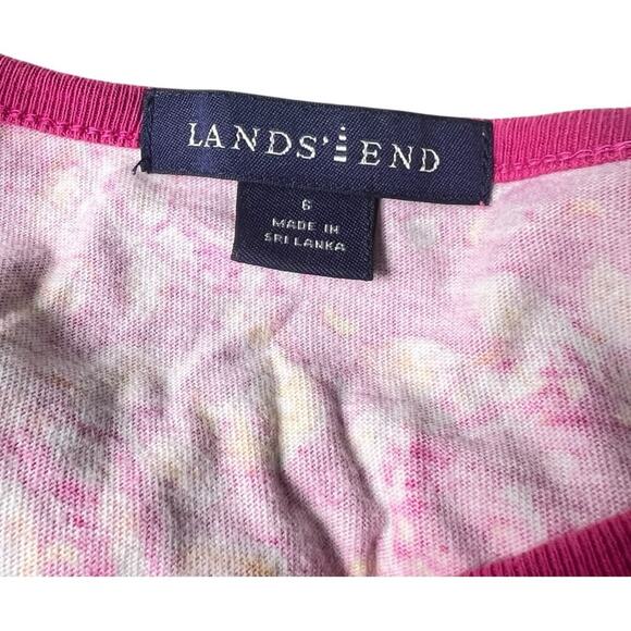 Lands' End Girls Long Sleeve Crew Neck Floral Pattern Crew Neck Dress Sz 6 - Picture 6 of 6